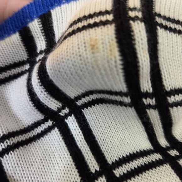 Jones New York Black and White Plaid Cardigan with Blue Trim Size 1X - Picture 6 of 7